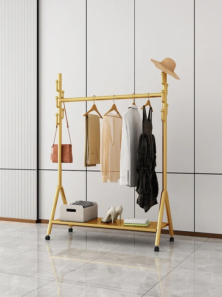 

XL Mobile Clothes Rack Clothes Hanger with Wheels Floor Clothes Hanger Coat Rack Wrought Iron