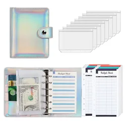 2024 New A7 Budget Binder Cash Envelopes for Money Saving Organizer with Zipper Pockets, Budget Sheets and Self-adhesive Labels