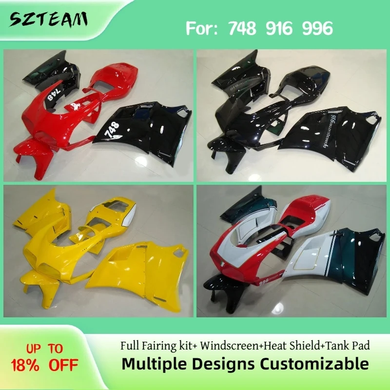 748 916 996 Fairing Kit Fit for DUCATI Red Black Yellow Injection Molded Color-Matched Motorcycle Panels Fairings PRO-2
