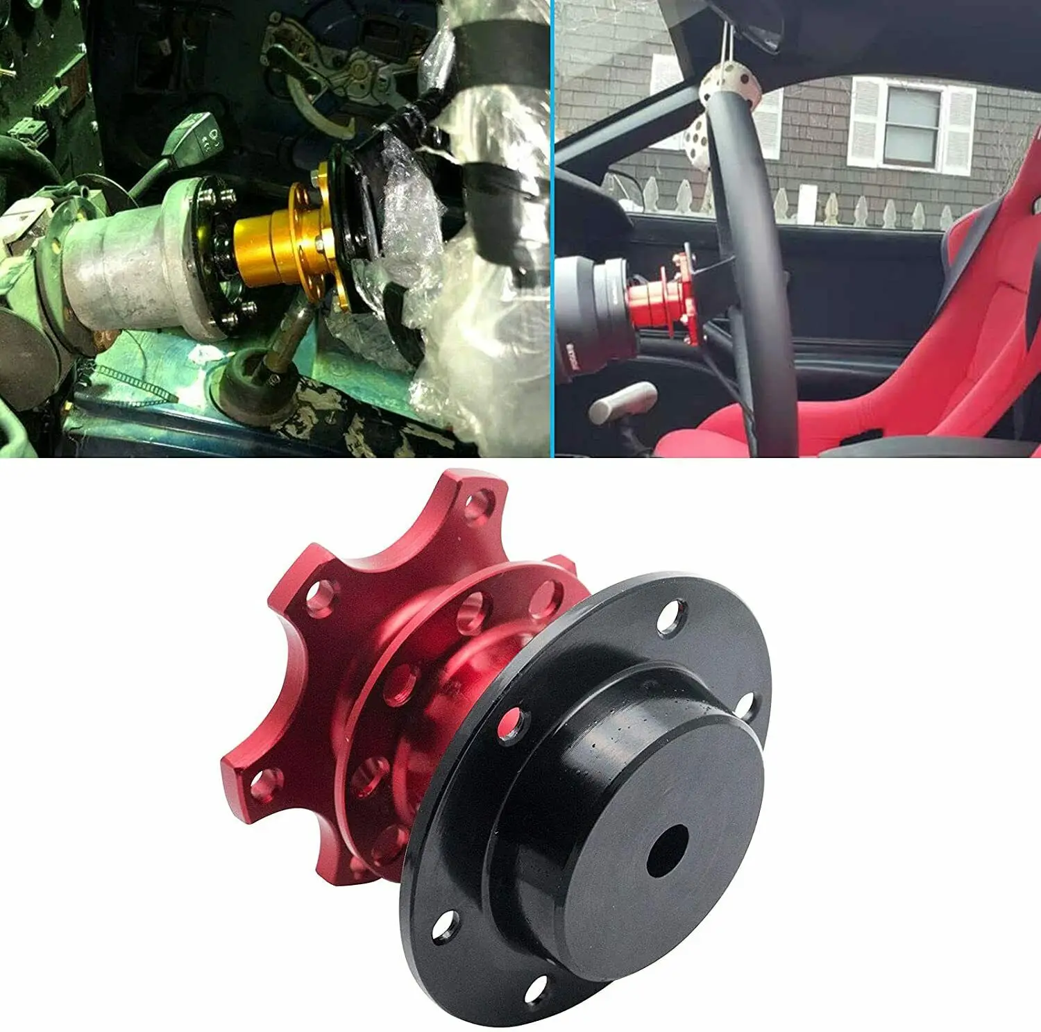 Universal Sport Steering Wheel Quick Release Utility Knife Boss Kit Red Hub Adapter