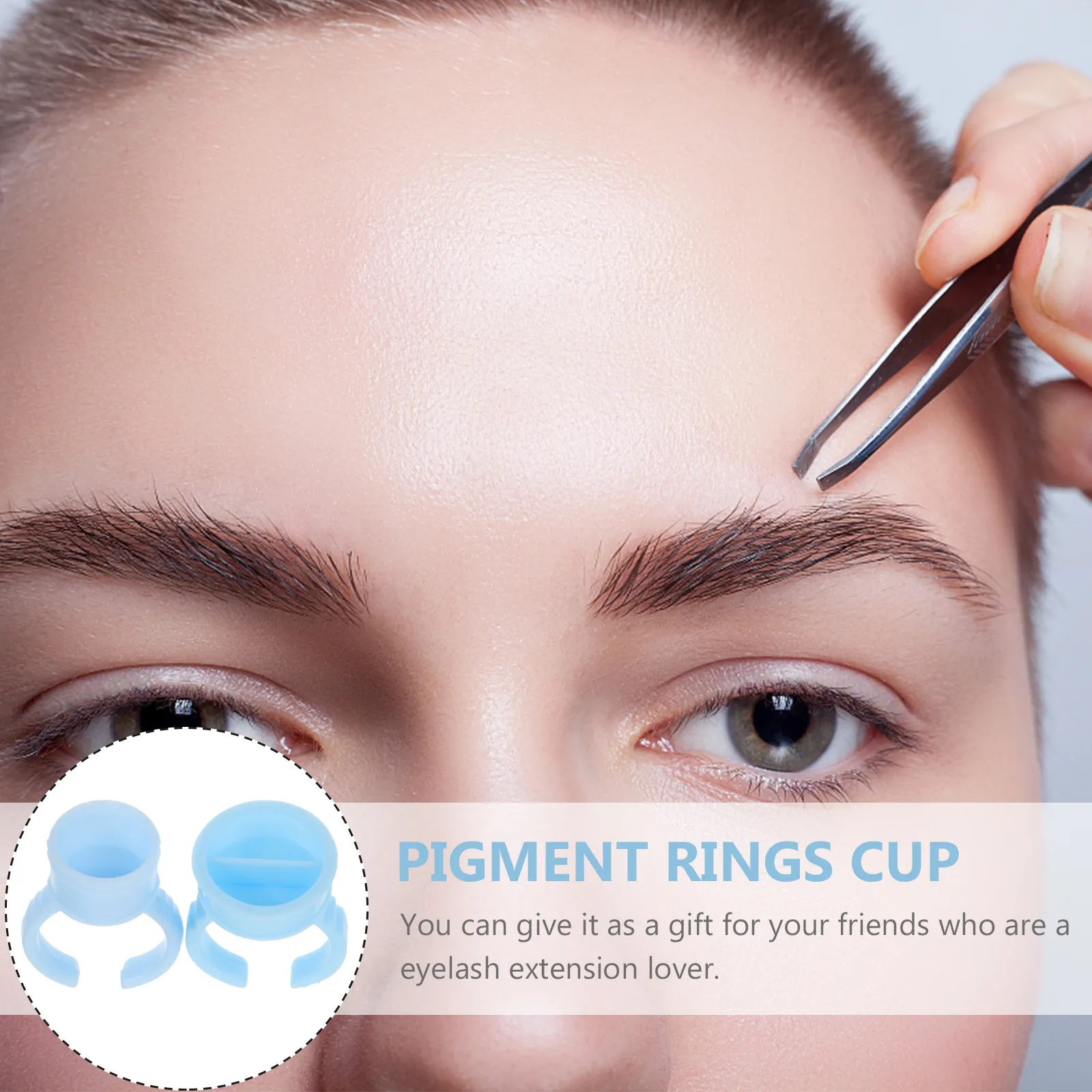 

200Pcs Eyelash Glue Rings Pigment Cups for Microblading Semi Fast Dipping Time Saving Lash Extension Kit Home