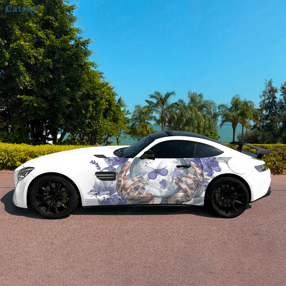 

Лавандовый хрустальный шар, боковая наклейка для автомобиля, водонепроницаемая наклейка из ПВХ, устойчивая к царапинам, защита автомобиля, автоаксессуары в подарок