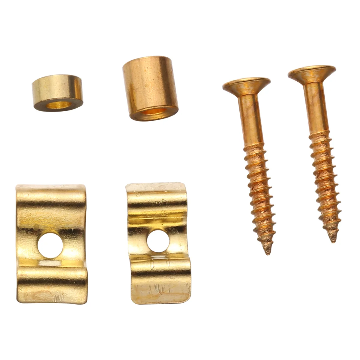 3 set Electric Guitar String Tree Retainer Golden Metal Press Button For Bass String Guide Accessories, Includes Screws,