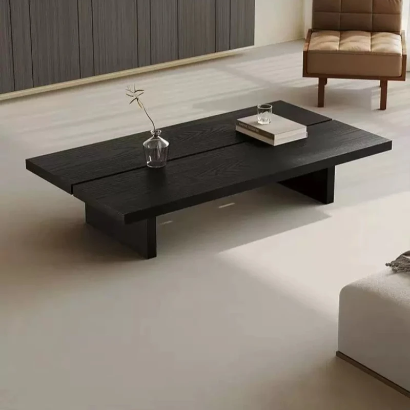 Vintage Center Coffee Tables Black Solid Wood Classic Garden Coffee Tables Farmhouse Side Salontafel Japandi Style Furniture