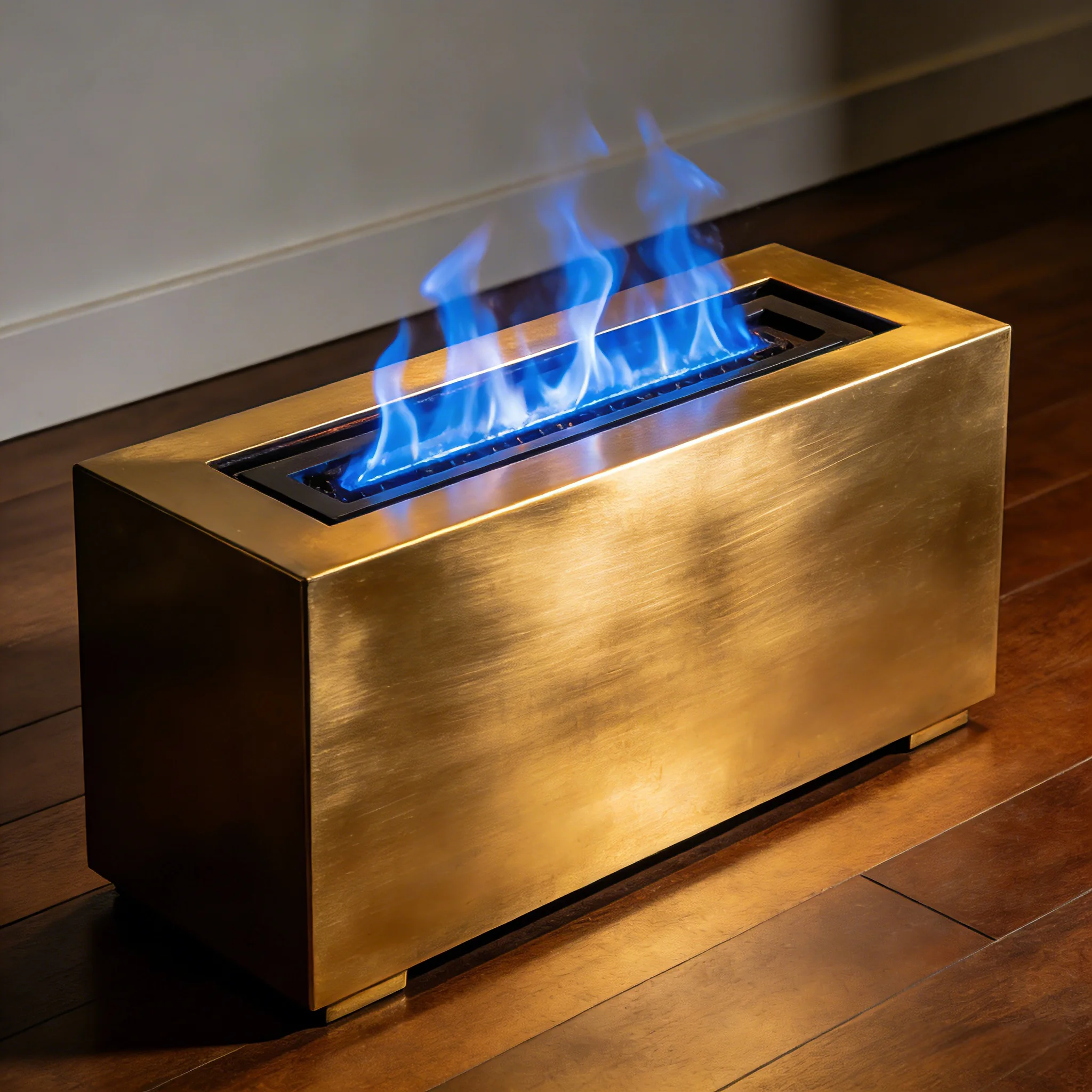 Bio Ethanol Fireplace, Stainless Steel Ventless Fireplace Insert, Real Flame Indoor Ethanol Heater, for Living Room, Hotel