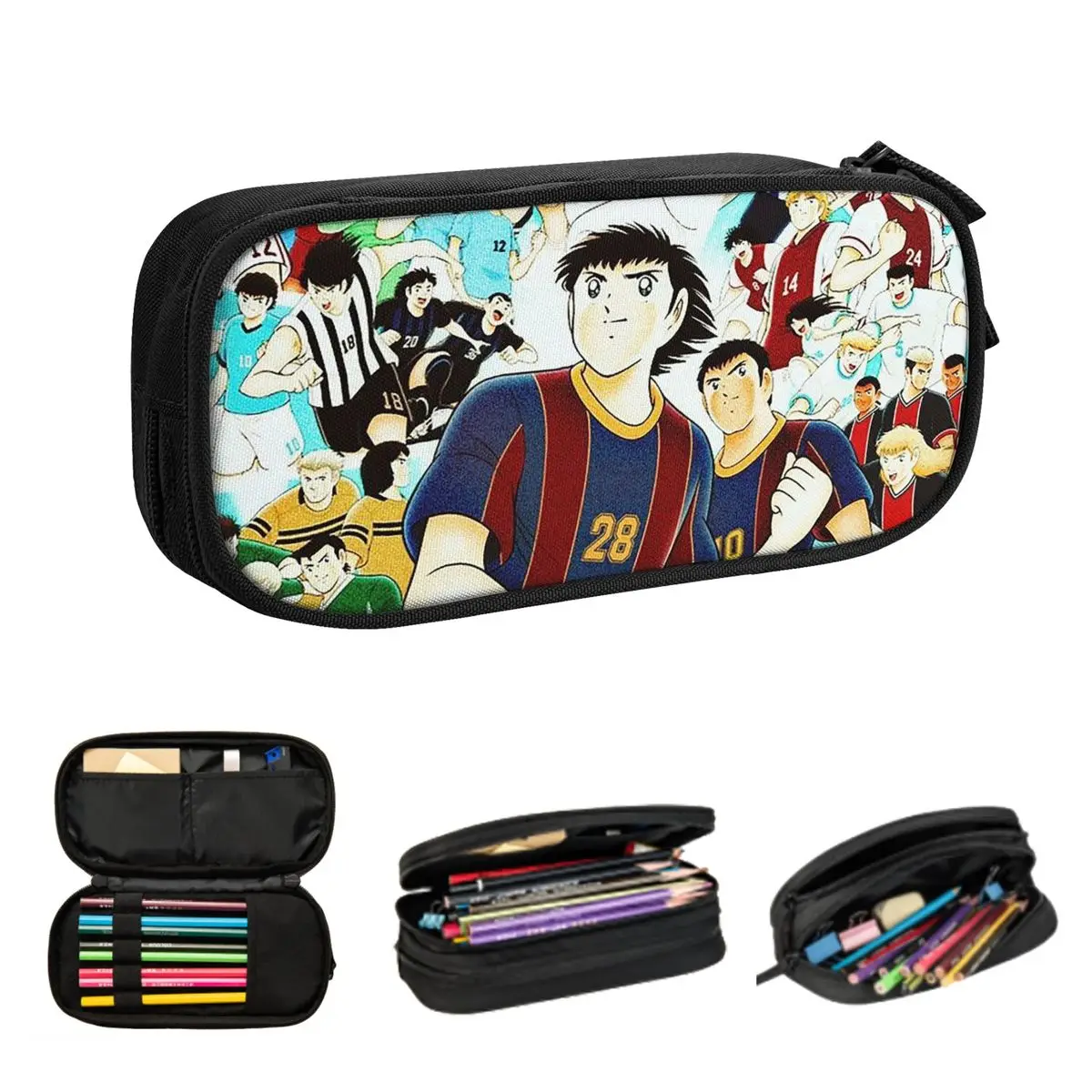 Япония Футбол Манга Капитан Цубаса Пеналы для студентов Подарки Коробка для ручек Сумка для карандашей Большая вместительная сумка для карандашей Держатель для ручек