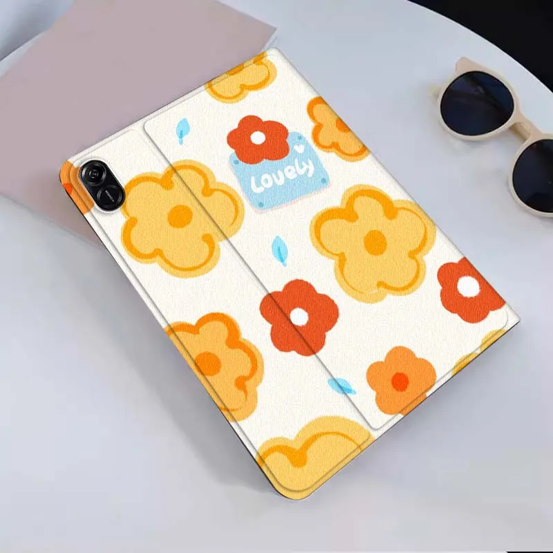 الكرتون زهرة خربش نمط ل الشرف تبويب اللوحي MagicPad 3 6 7X8 V7 V8 8 9 X9 X8a X9a 10 Pro بوصة 2020 2021 اللوحي