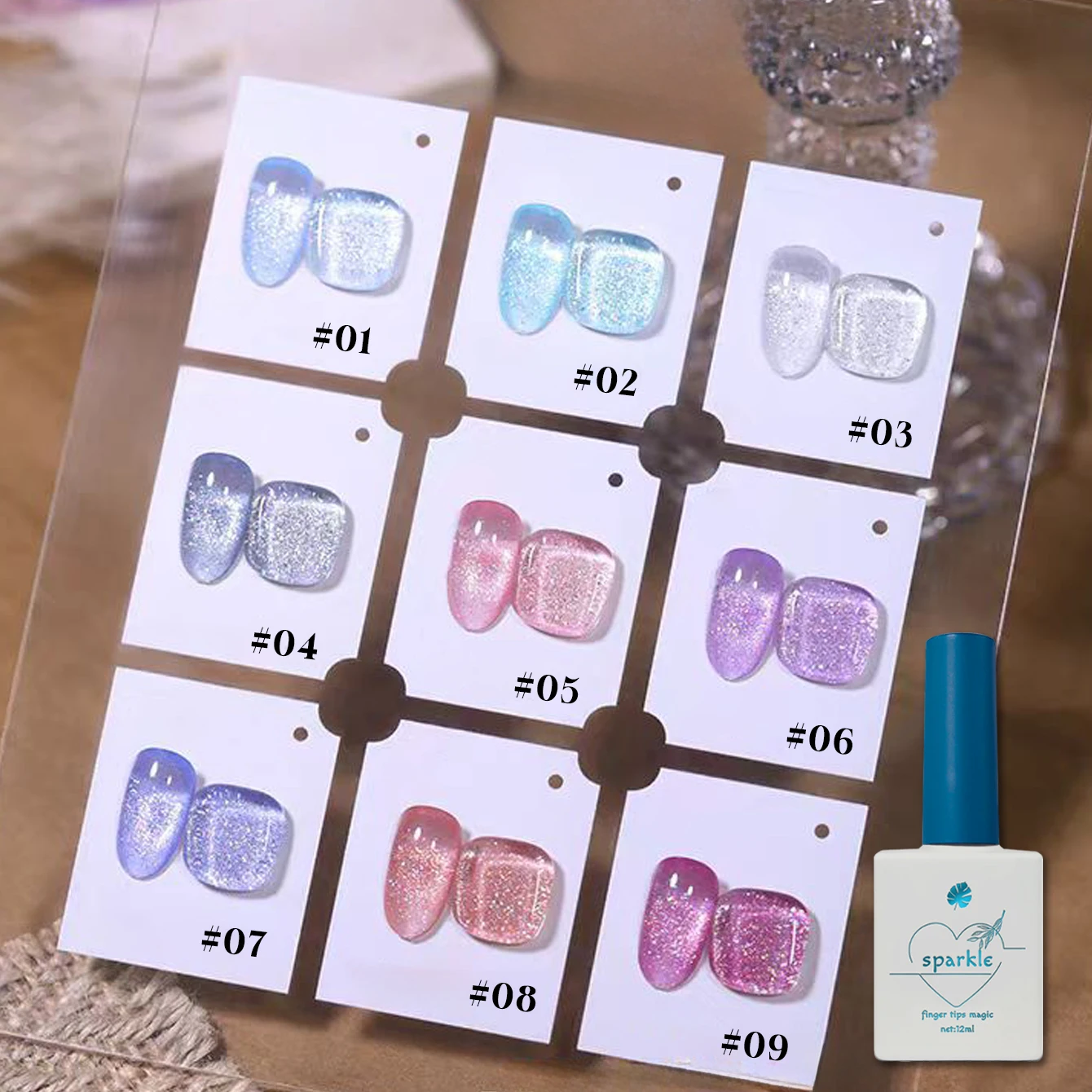 1/9 Uds. Suministros para uñas, esmalte de uñas en gel de diamante triturado brillante, colorido, blanqueador, helado para decoración de uñas y verano para mujeres