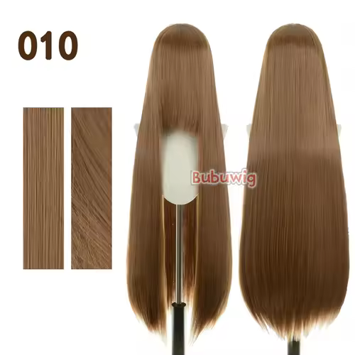 Bubuwig Synthetic Hair 100cm Long Straight Pure Color Cosplay Wigs Over 100 Colors Black White Red Blue Brown Wig Heat Resistant - Image 79