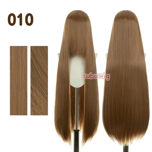 Bubuwig Synthetic Hair 100cm Long Straight Pure Color Cosplay Wigs Over 100 Colors Black White Red Blue Brown Wig Heat Resistant - Image 79