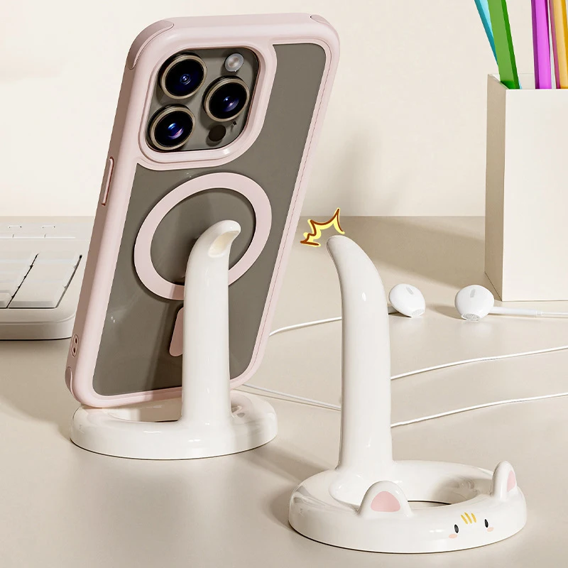 Creative Cute Kitten Desktop Phone Holder Cartoon Cat Lazy Stand Cell Phone Accessories Tablet Cellphone Universal Bracket