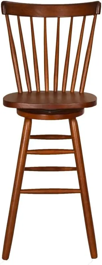 Elegant 30-Inch Copenhagen Stool In Tobacco Brown By Liberty Furniture – Sturdy Spindle Back Design With Swivel Seat And Nylon