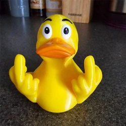 Middle Finger Duck Rubber Ducks Finger Trump Bidem With Us Flag Pattern Small Yellow Duck For Jeep Car Truck Dashboard Interior