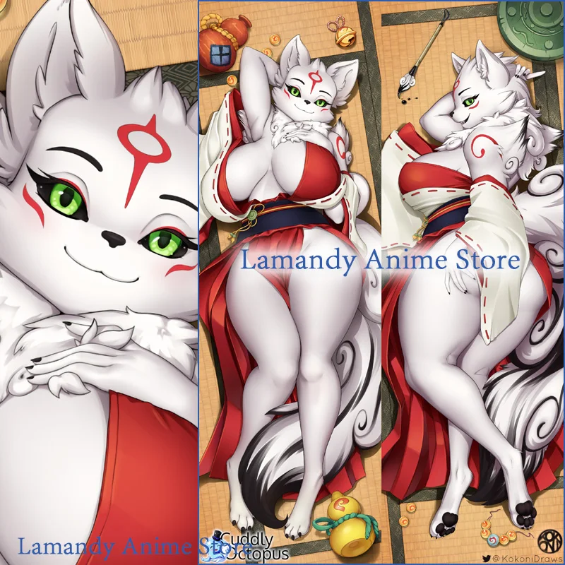 

Двусторонняя наволочка Dakimakura Anime amaterasu (okami) с пушистым рисунком, наволочка для тела в натуральную величину