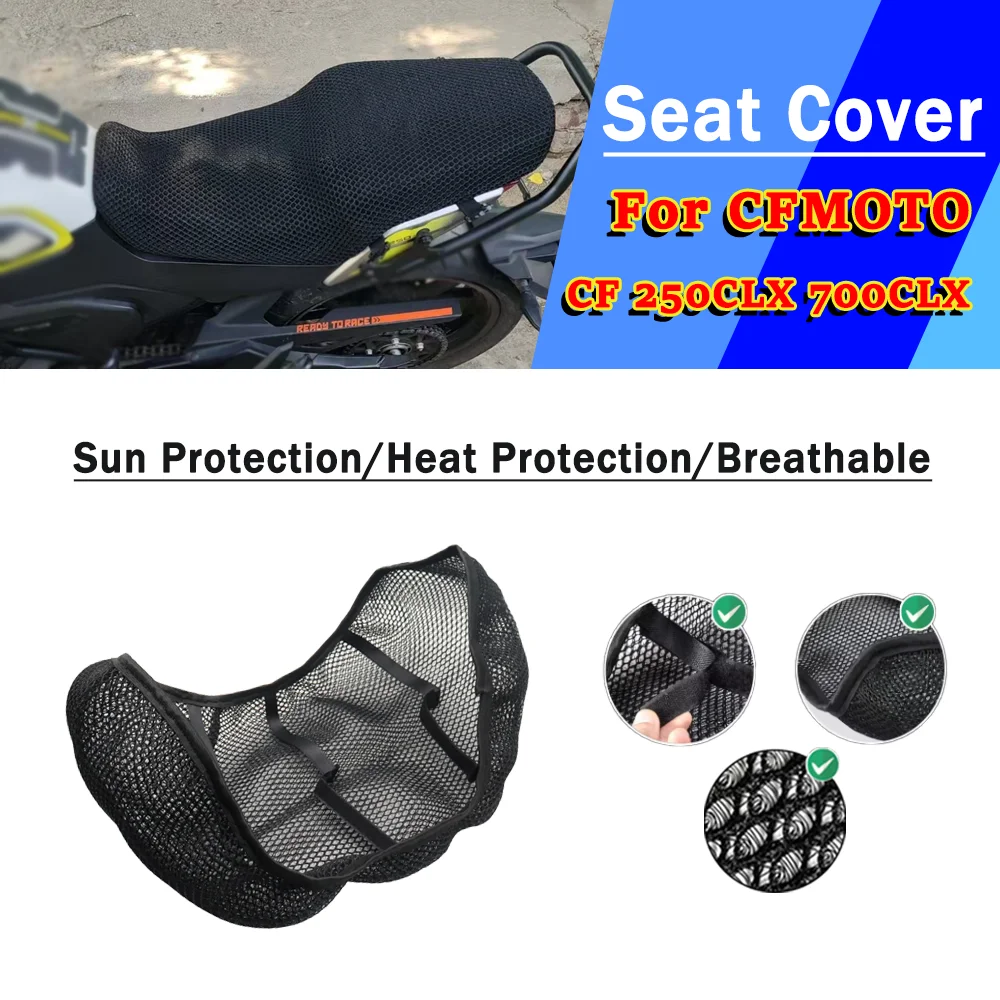 

FOR CFMOTO CF 250CLX 700CLX CLX700 CLX 250 700 Mesh Motorcycle Seat Cover 3D Elastic Breathable Heat resistant Protector Cover
