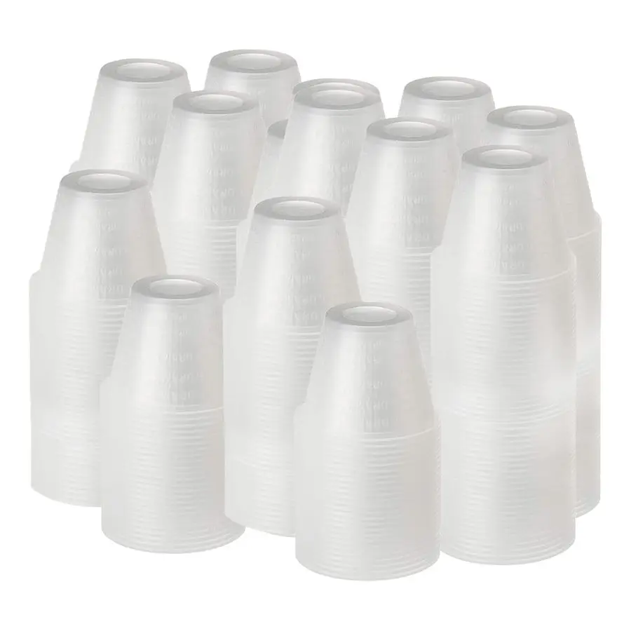 

Считайте в один раз взвешенные в весах 1 унцию. Одноразовые градуированные пластиковые мерные стаканчики для смешивания таблеток, измерения дозировок, смешивания смол, ополаскивателя для рта