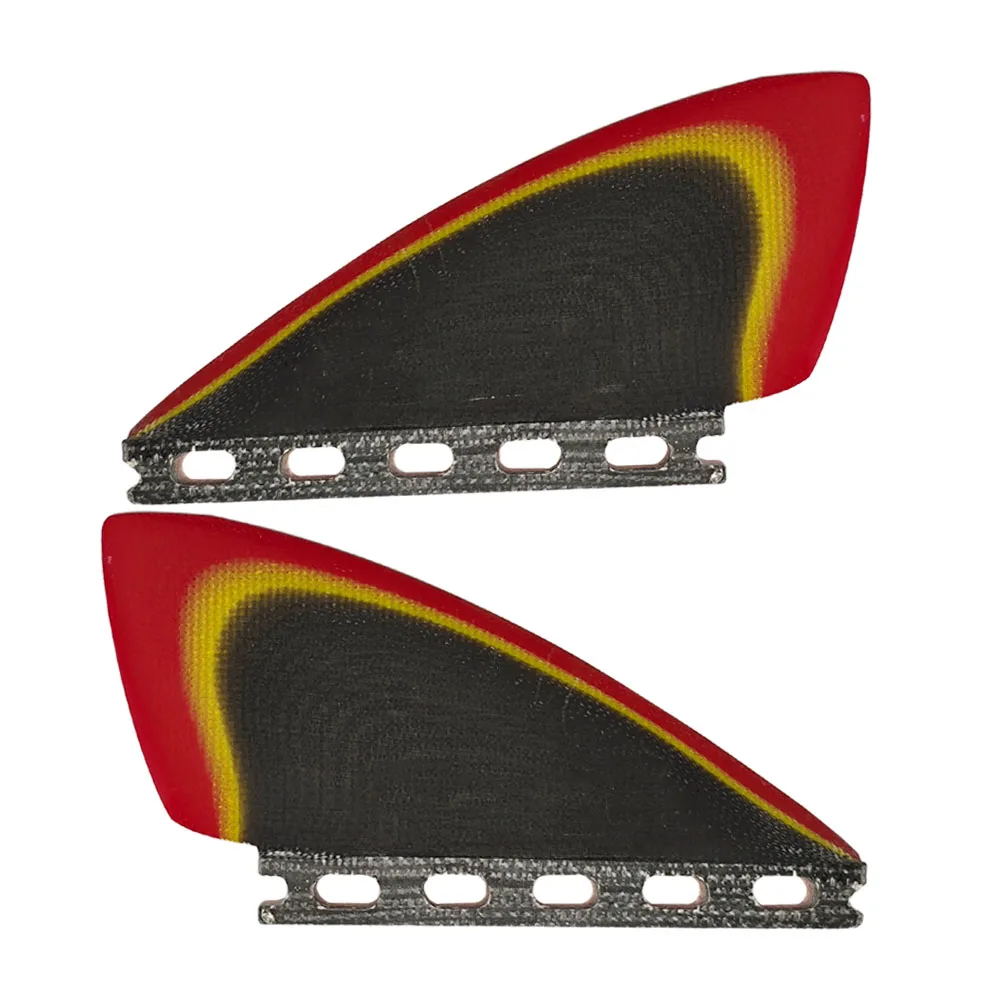 

Ласты для доски для серфинга FUTURE 2,44 дюйма, черные, желтые и красные трехцветные хвостовые ласты из стекловолокна, тканевая сумка и ключ бесплатно