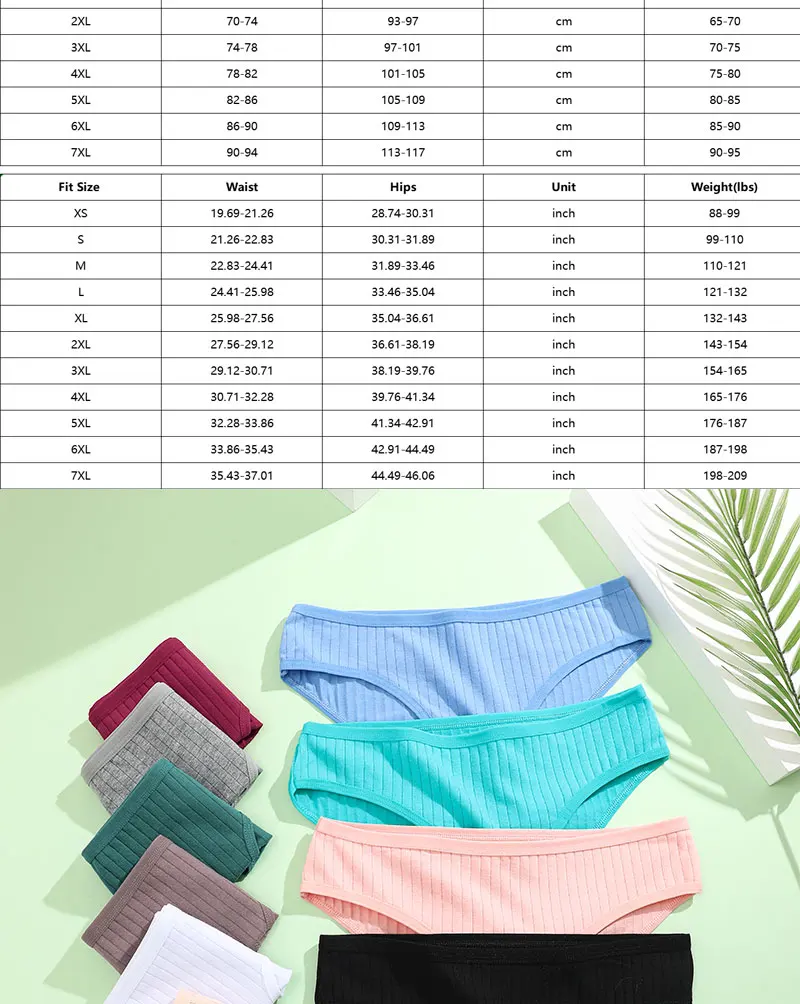 4PCS/SET Women's Cotton Panties Sexy Soft Striped Underpants Solid Color Briefs Female Comfortable Stretch Lingerie M-XL Sa7ac7497d10e48feb3ae6f74db40e2adv