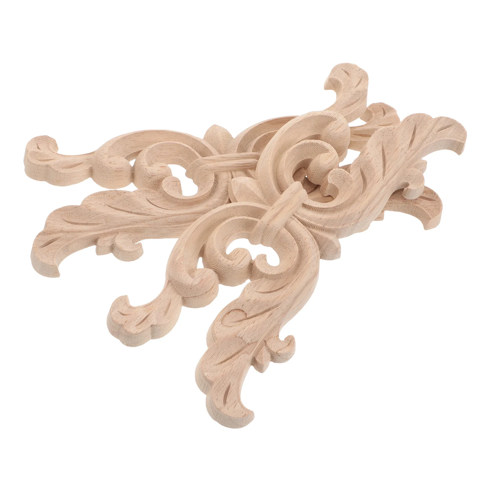 2 قطعة الخشب المنحوت زين Onlays غير مصبوغ الزاوية زهرة المنحوتات DIY الأثاث الشارات الزخرفية لخزائن الأبواب الجدران