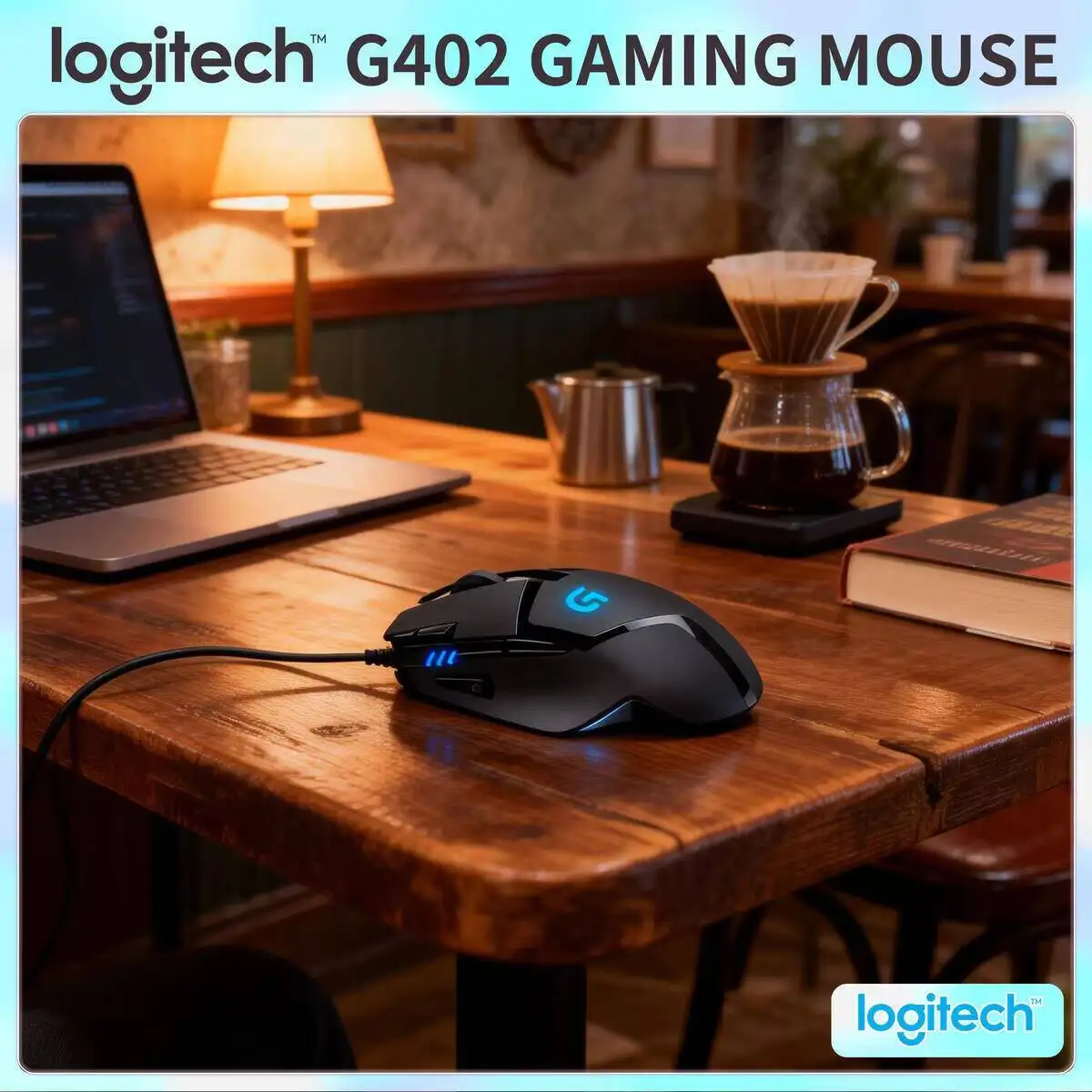 

Проводная игровая мышь Logitech G402 Hyperion Fury, 8 программируемых кнопок, 4000 точек на дюйм, высокоскоростное отслеживание для геймеров