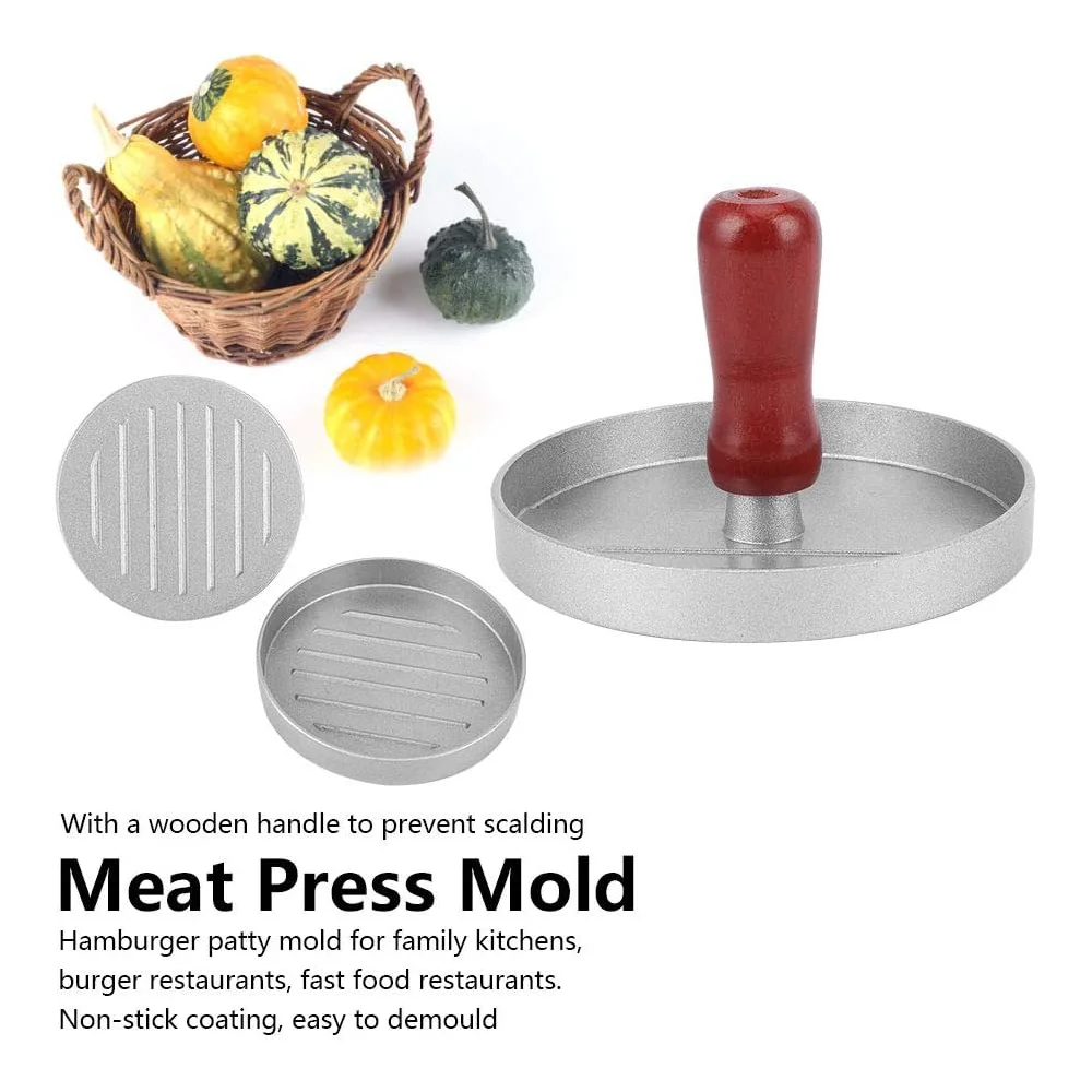 Burger Press Patty Make Non-Stick Hamburger Meat Mold Ring for Beef Veggie Burger BBQ Barbecue Grill BPA Free Dishwasher Safe