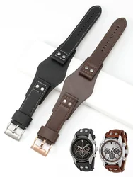 For Fossil Watch Strap with Tray 22mm Genuine Leather Ch2564 Ch2565 Ch2891 Ch3051 Series Black Brown Needle Buckle Watchband