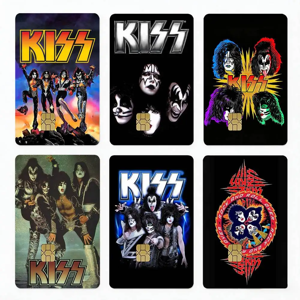 Band Rock Kiss 4pcs 1Set Laser Holographic Sticker Skin Cover for Credit Bank Debit Card view 2