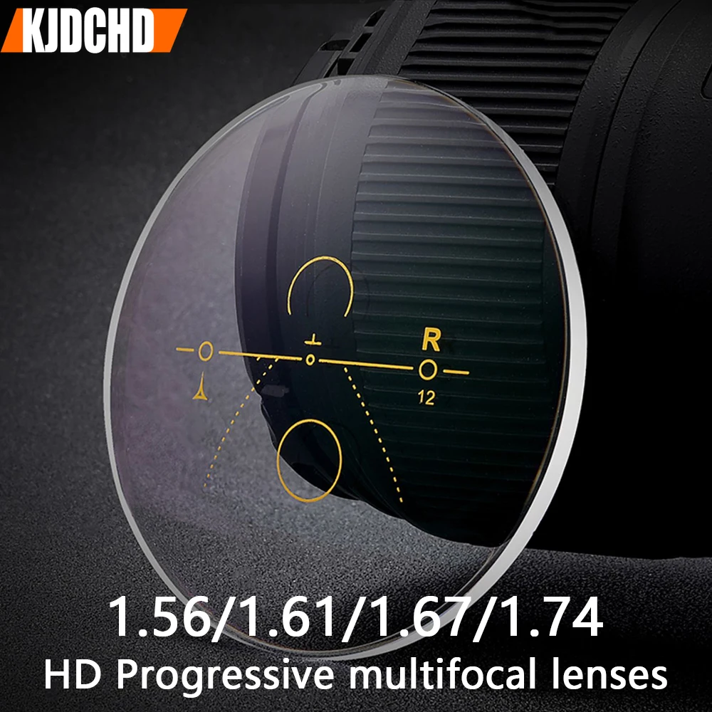 

HD Progressive Multifocal lenses 1.56/1.61/1.67/1.74 Anti-reflective And Wear-resistant Near And Far Optical Prescription Lenses