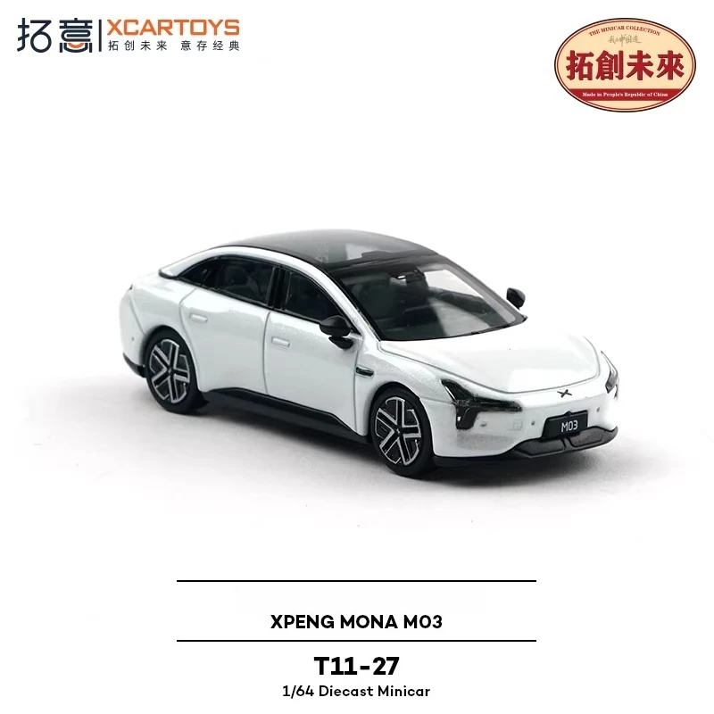 

XCARTOYS 1/64 Модель автомобиля Xiaopeng M03 (седан, литая модель) T11-27, статическая миниатюрная коллекционная модель, украшение для автомобиля