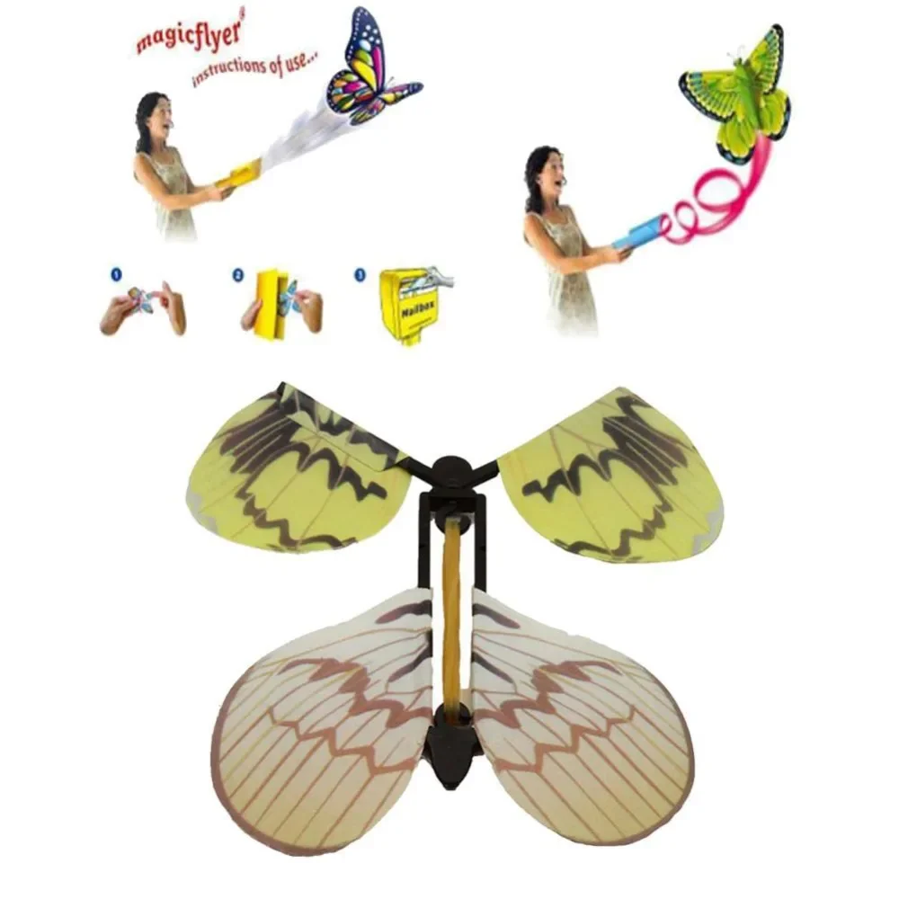 5pcs Magic Toys Magic flyer Butterfly Hand Transformation Fly Butterfly Magic Props Funny Surprise Prank Joke Mystical Trick Toy