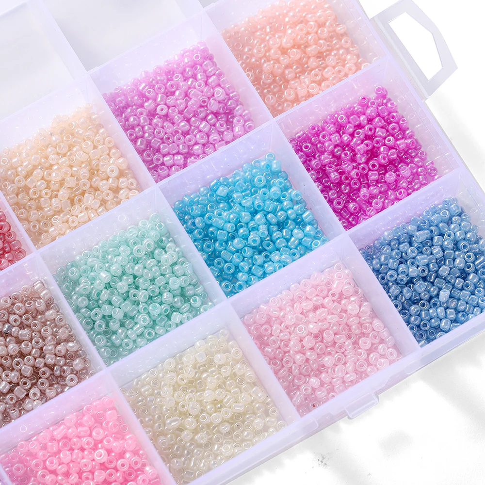 1200Pcs/Lot 2mm Charm Glass Seed Beads Spacer Loose Bead for Jewelry Making DIY Bracelet Necklace Earring Accessories