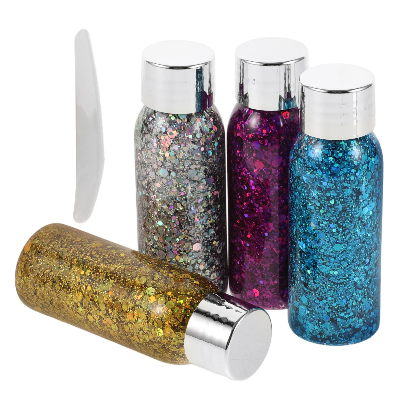 طقم ظلال عيون سائلة لامعة مكون من 4 قطع لظلال العيون للوجه والجسم سهل الاستخدام في مهرجان البريق المتوهج