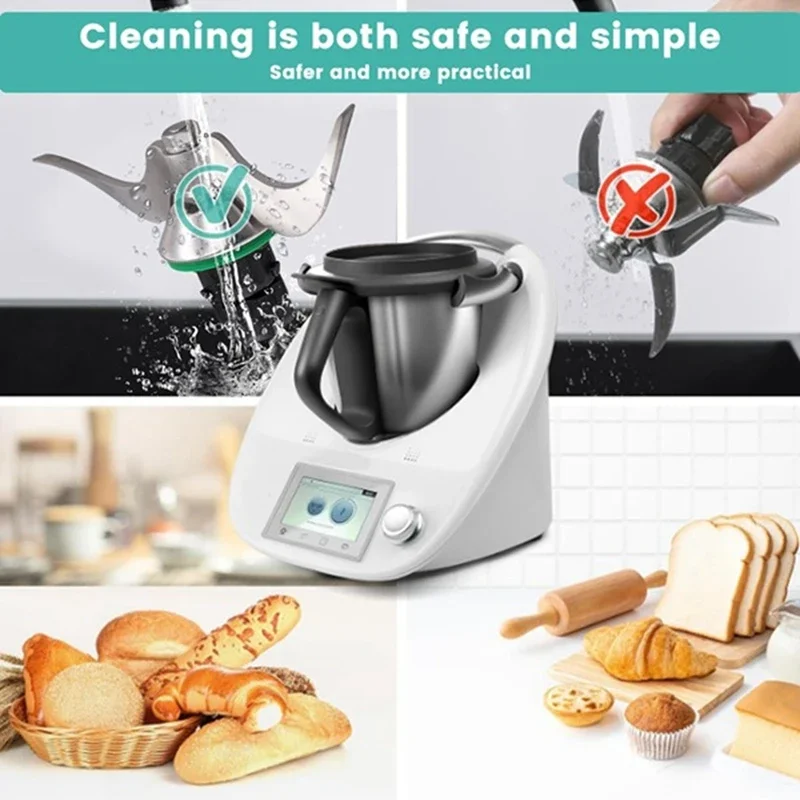 Couteau à Pâte Pour TM31, Couteaux Lames Mélangeur De Pâte Pour TM31 Couteaux Lames Melangeur De Pate Pour Tm31 Adaptees Au Petrissage Du Pain Nettoyage Facile Lames En Acier Inoxydable 98537576
