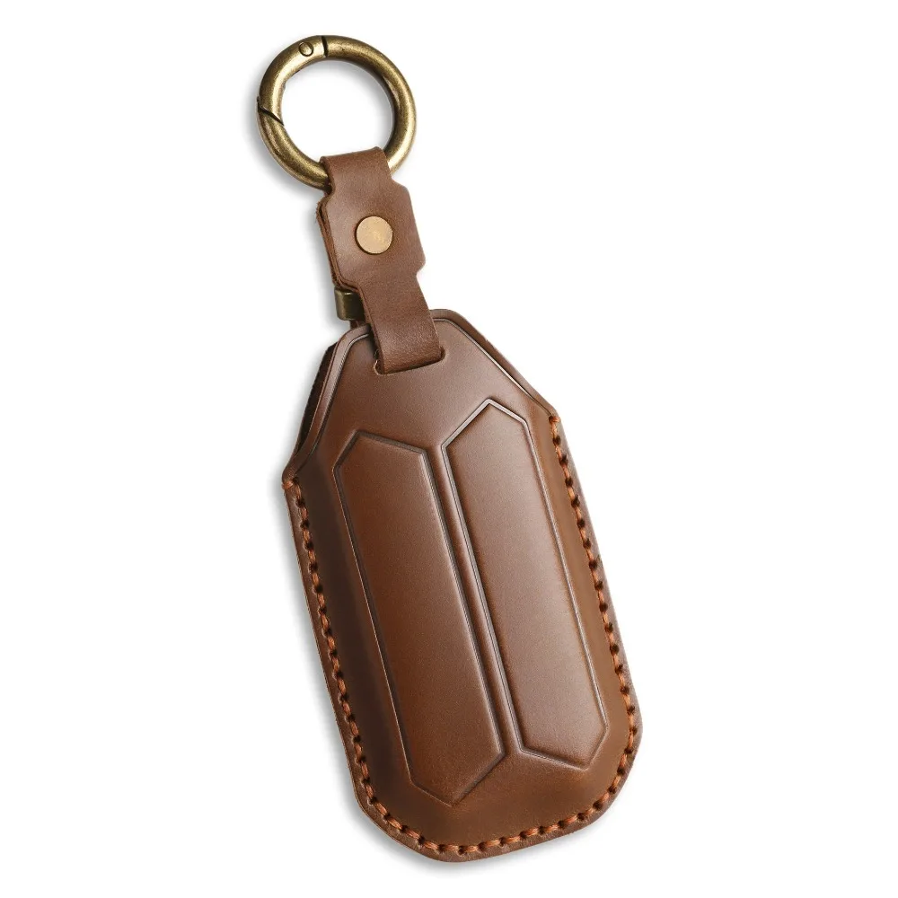 정품 소가죽 스마트 자동차 키 케이스 커버 가방 체인 리모컨 홀더 버튼 보호 키체인 자쿠 5 J5 EV 2025 2026용