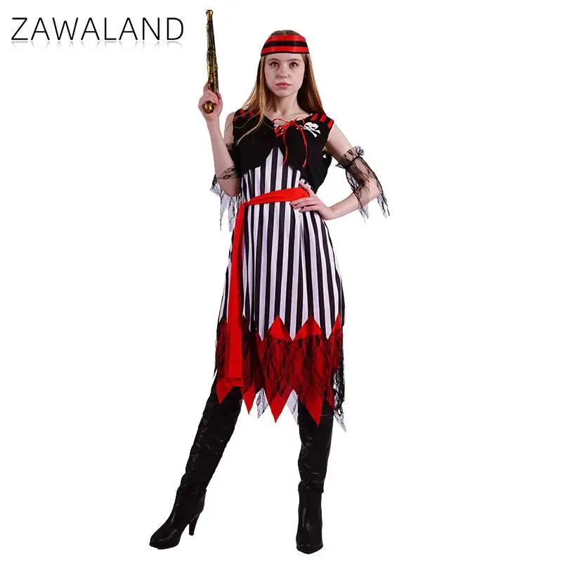 Zawaland coppia di Halloween Cosplay Costume da pirata festa di festa divertente Costume da palcoscenico carnevale uomo donna abbigliamento da spettacolo