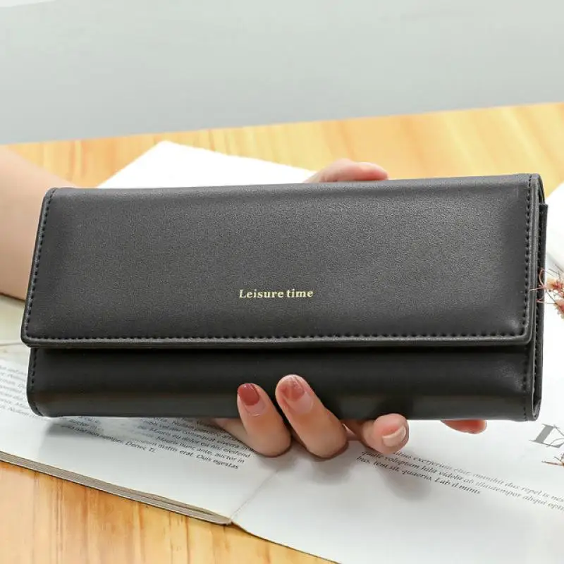 Fashion Brand Long Wallets Women business Three fold wallet Female Purse Leather Clutch Card Holder lady Handbag banquet ins