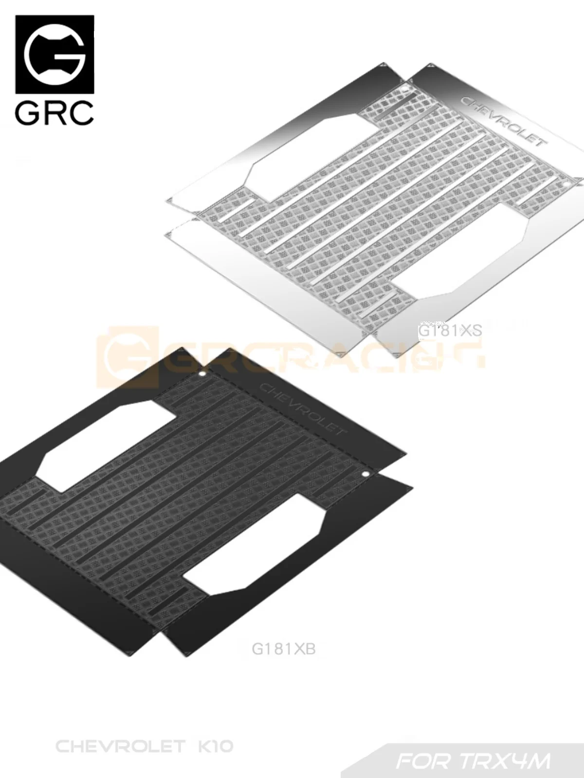 GRC TRX4M Stainless Steel Decorative Sheet for TRX4M Chevrolet K10 Bed Upgrade Option Parts #G181XS/B