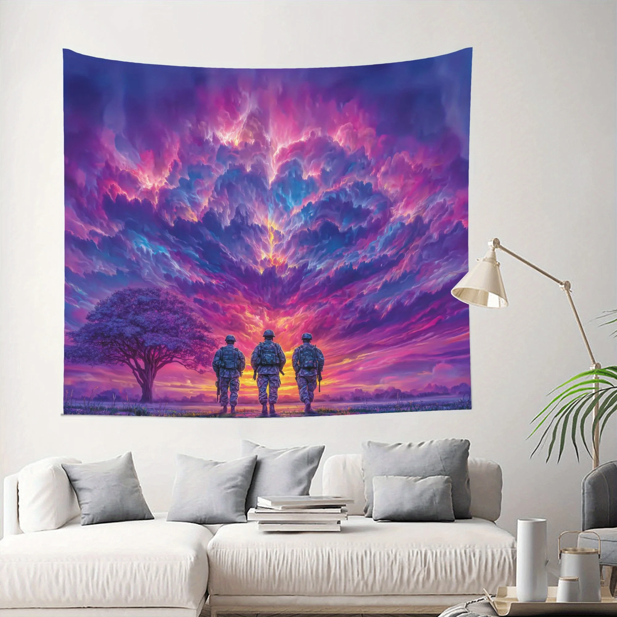 1pc Large Horizontal Medieval Fantasy Castle Tapestry - Light-Blocking Wear-Resistant Polyester Fabric Wall Hanging with Medieva