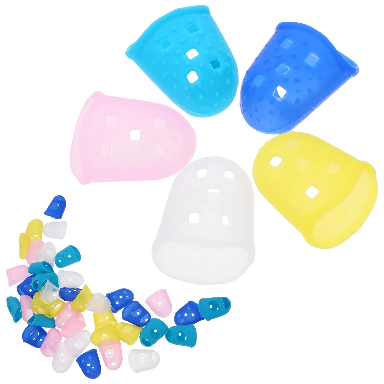 

40Pcs Nonslip Silicone Finger Covers Flexible Comfortable Adjustable Design Fingertip Protection Caps for Office Retail Counting