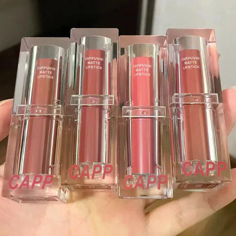 أحمر شفاه أكريليك شفاف 6 ألوان أحمر شفاه مثير امرأة مخملية غير لامعة ملمع شفاه يدوم طويلاً مقاوم للماء مكياج الشفاه مستحضرات التجميل #5