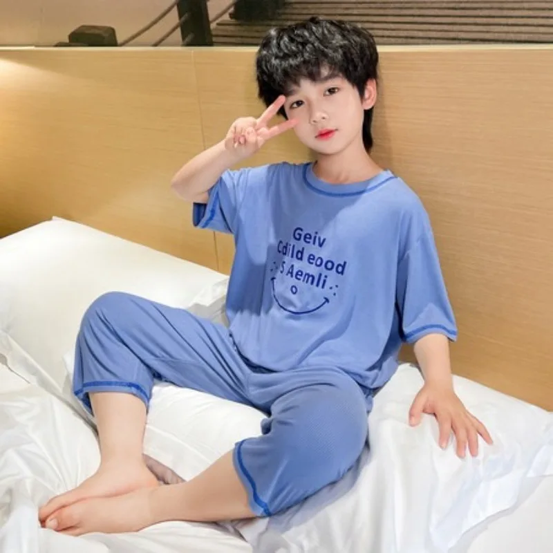 Boys Sets Children Pajama Child Summer Boy Pajamas Child House Clothing Elementary Student Pajamas for Kids Loungewear Sleepwear