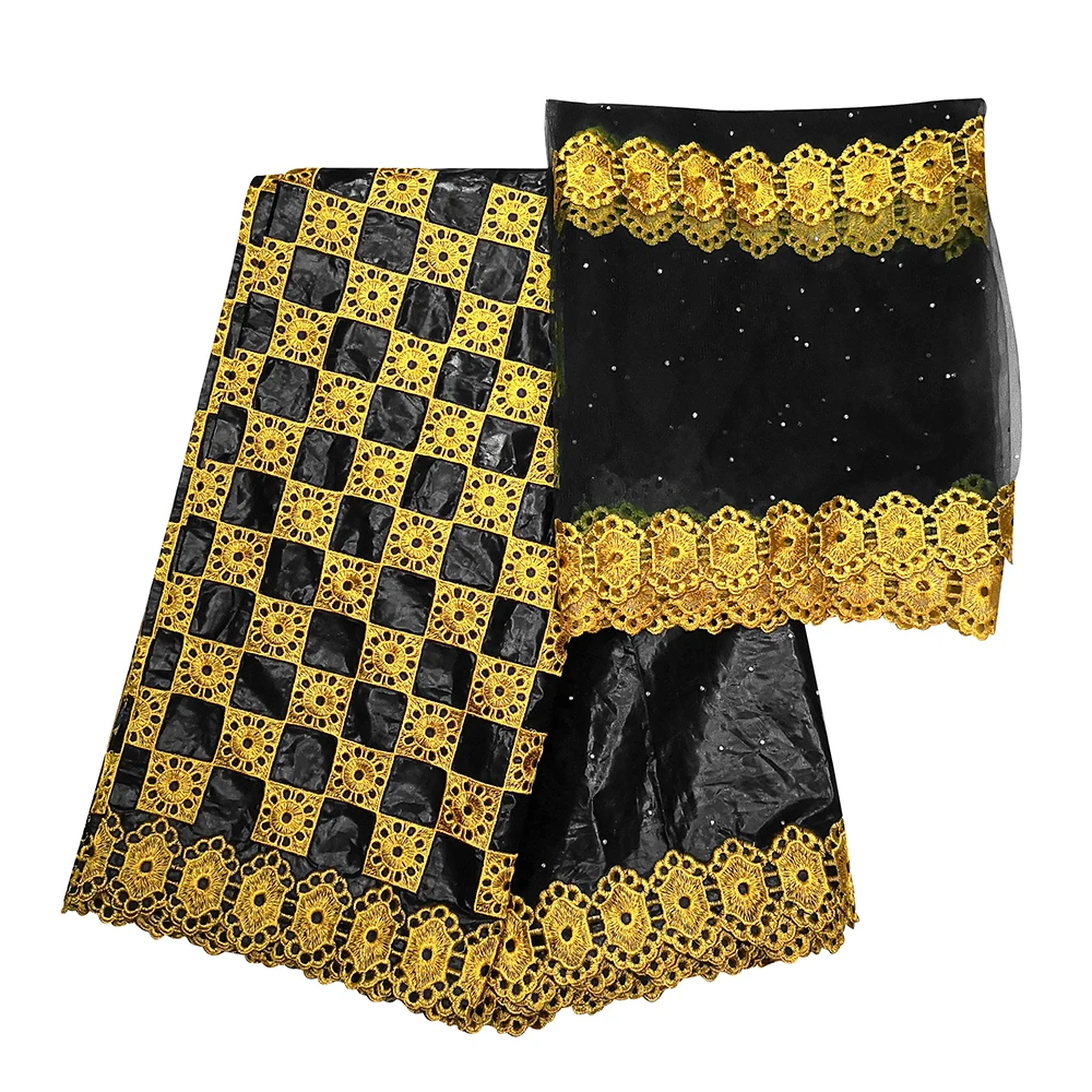 Bazin Riche Textiles 2024 Nouveau Tissus Africain Jacquard Bocade Fabrics Sukienka Materiał do szycia Haftowany tiulowy koronkowy nakrycie głowy