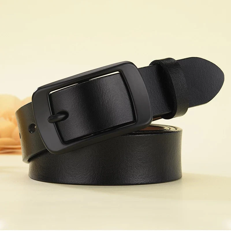 Women's Belts New Designer Fashion Genuine Leather Brand Straps Female Waistband Pin Buckles Fancy Vintage for Jeans