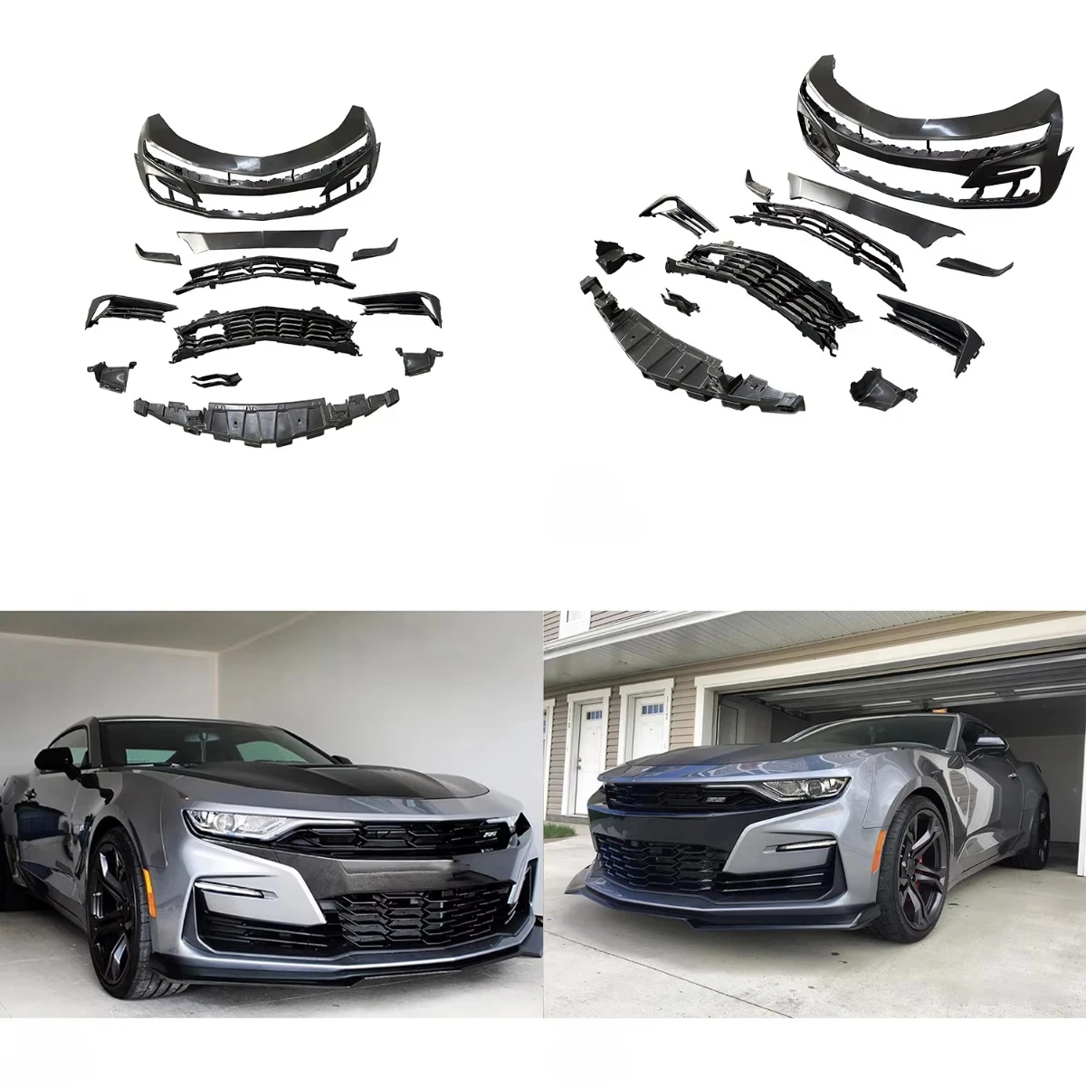 

STROVAN 2019 SS Style Body Kit Front Bumper Lip for Camaro 2019-2022 Car Bumper