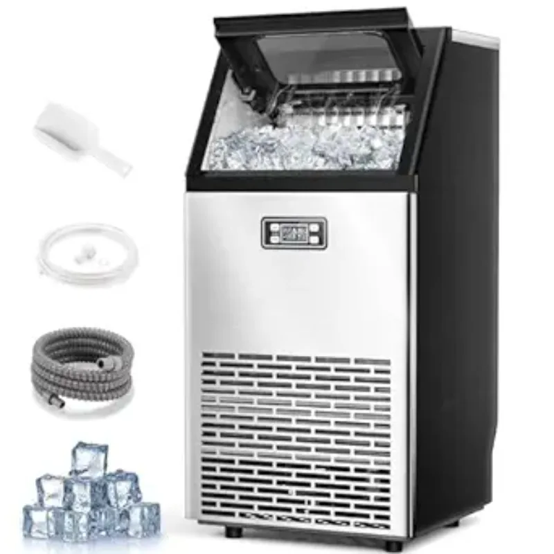 

Joy Pebble V2.0 Commercial Ice Maker, Large Ice Maker Self Cleaning,100 lbs,2-Way Add Water, for School,Home,Bar,RV