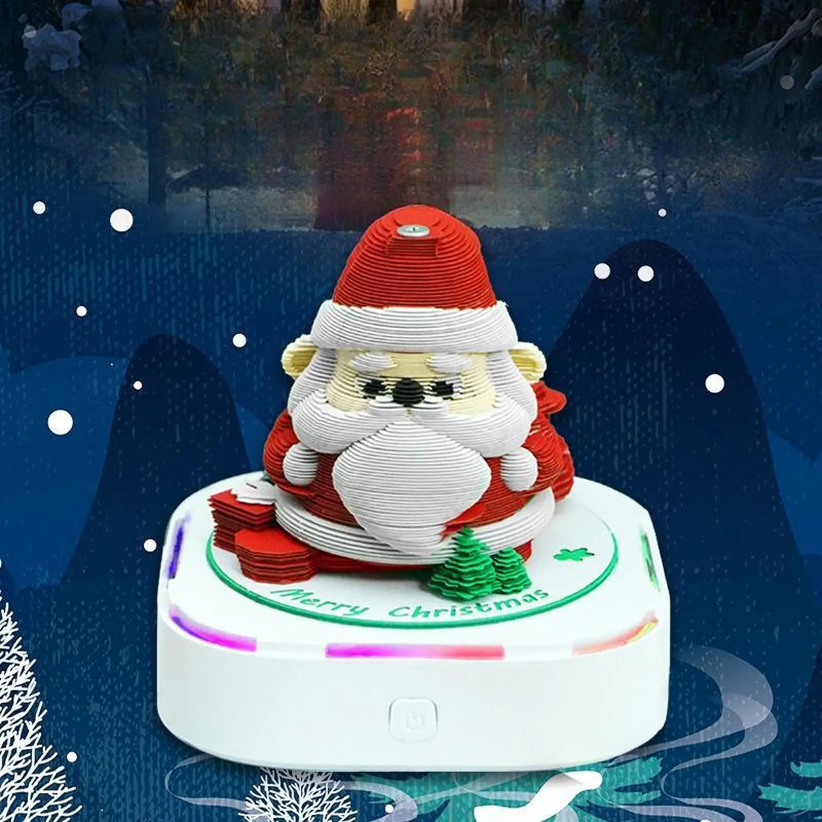 

Christmas Santa Claus with Light 3D Memo Pads Paper Desk Calendar Creative Gift for Friends Festival Artist Reading Room Party