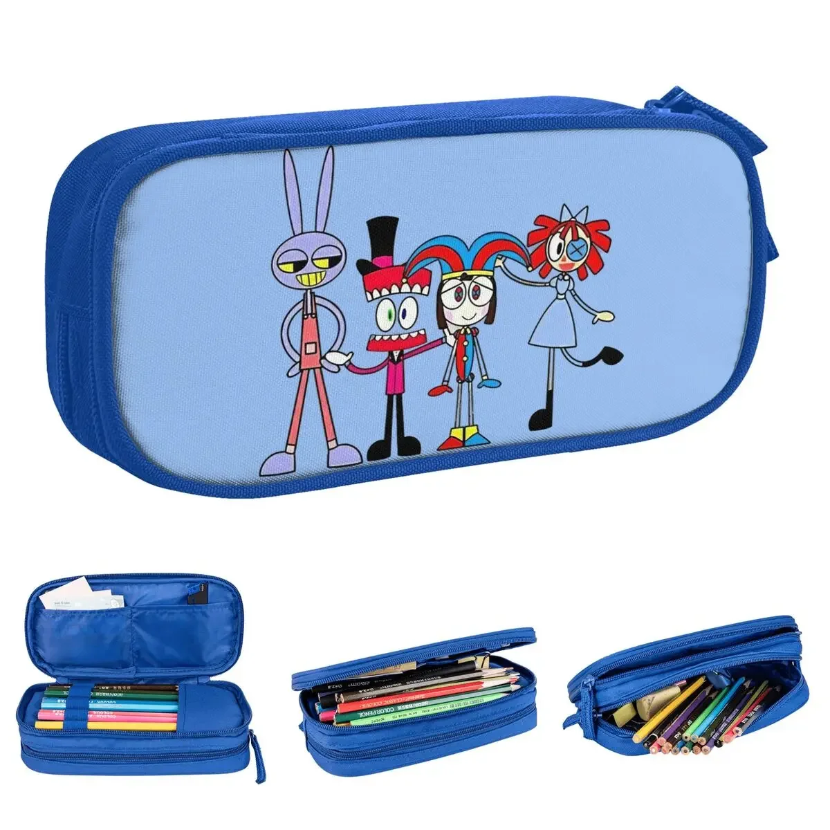 

The Amazing Digital Circus Pencil Cases Pomni Jax Pen Holder Bags Girl Boy Large Storage Office Zipper Pencilcases