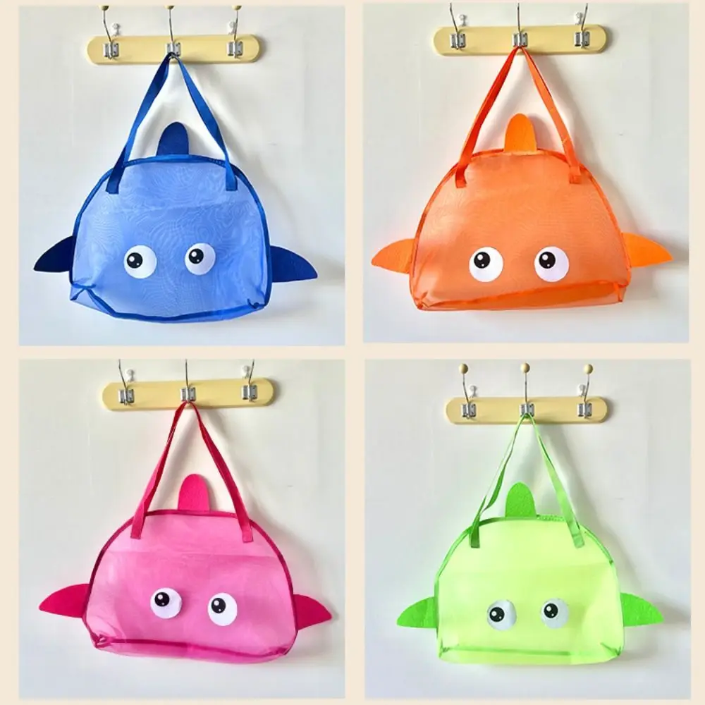 Large Capacity Summer Beach Bag Cartoon Mesh Handheld Toy Storage Bag Portable Lightweight Swim Toiletry Bag