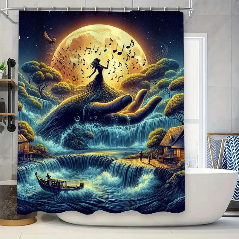 

Красочная абстрактная занавеска для душа: красная, черная, белая, оранжевая, идеально подходит для современного декора ванной комнаты