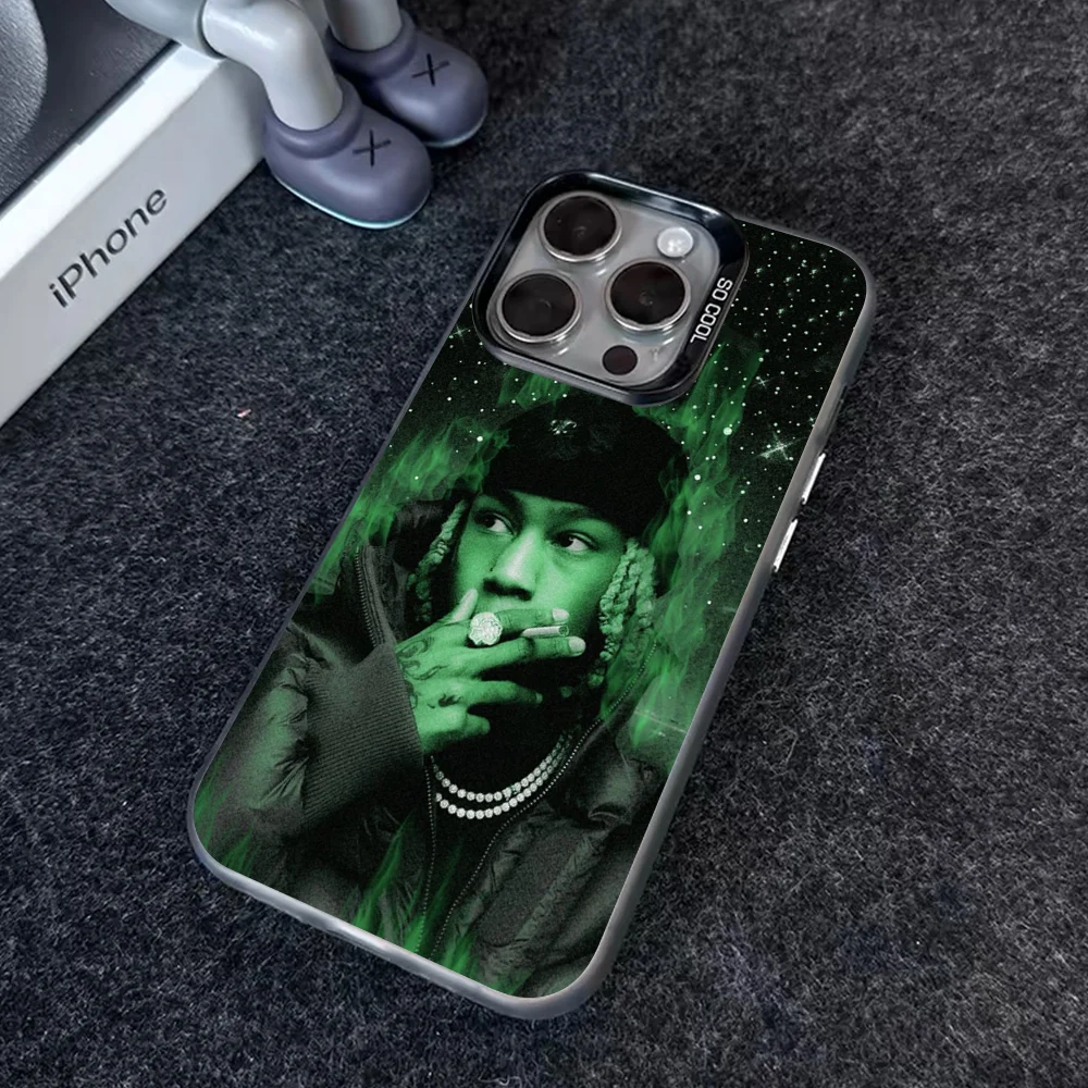 Rapper R-Rich Amiri Phone Case IMD Color Silver Shell For IPhone 16 15 14 13 12 11 Pro Max Plus